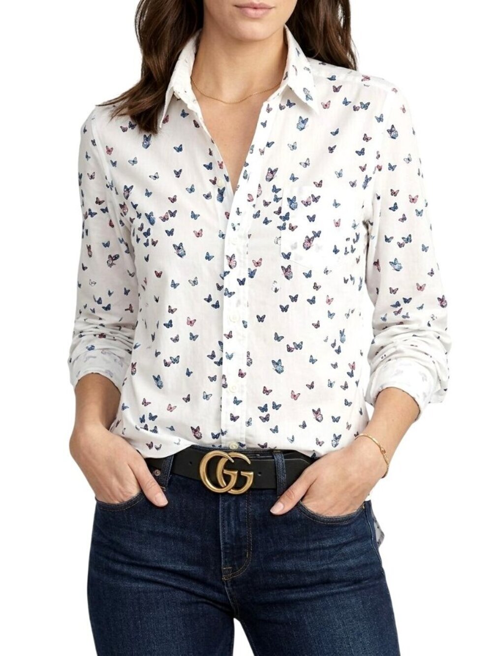 Frank & Eileen Joedy Butterfly Print Button-Up Shirt